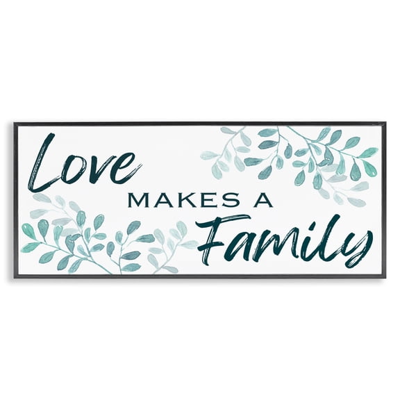 Stupell Industries Farmhouse Love Makes Family with Herbs Black Framed Giclee Art, 24 x 10, by Marcus Prime