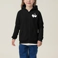 thumbnail image 5 of fnnxnal Girls' Heart Print Full-Zip Hoodie - 100% Polyester Soft Skin-Friendly Kangaroo Pocket Hooded Sweatshirt for Kids 3-12 Years (Black),Size 4-5T, 5 of 8