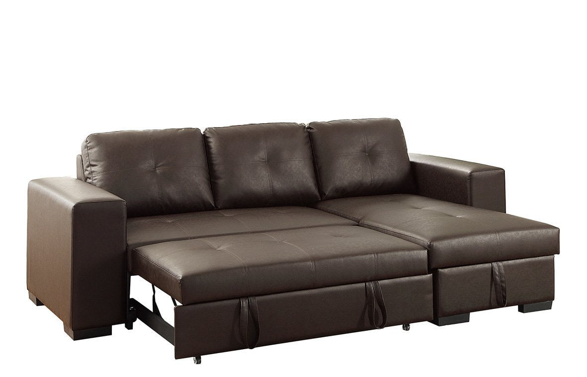 espresso leather sofa bed