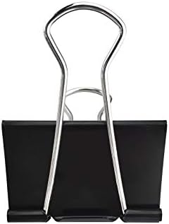 Tekola Extra Large Binder Clips 2.4-Inch (12 Pack), Big Paper Clamps for Office Supplies, Black