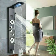 Senlesen Shower Panel Tower System LED Rainfall Waterfall Shower with Temperature Display