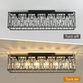 thumbnail image 4 of Garwarm 6-Light Black Crystal Flush Mount Chandelier, Modern Farmhouse K9 Crystal Ceiling Light Fixture for Dining Room Kitchen Island Living Room, 4 of 17