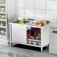 thumbnail image 2 of Ktaxon Commercial Stainless Steel Utility Sink with Cabinet, Freestanding Deep Basin Prep & Cleaning Station for Restaurant, Laundry, Garage & Outdoor Use, 2 of 8