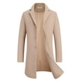 thumbnail image 6 of COOFANDY Men's Classic Wool Blend Peacoat - Winter Trench Style, Notched Lapel, Single Breasted with Pockets, 6 of 6