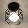 thumbnail image 3 of Semi Flush Mount Ceiling Light E27base Industrial Metal Polygon Warm Light, 3 of 5