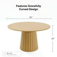 thumbnail image 3 of Dovelina 52 in. Soild Wood Natural Oak Dining Table Round Kitchen Table, 3 of 5
