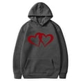 thumbnail image 4 of XPMWRP Women's Heart Print Oversized Hoodies Winter Warm Sweatshirts Hooded Pullover Fashion Casual Tops Sweater Trendy Outfits Gray M, 4 of 4