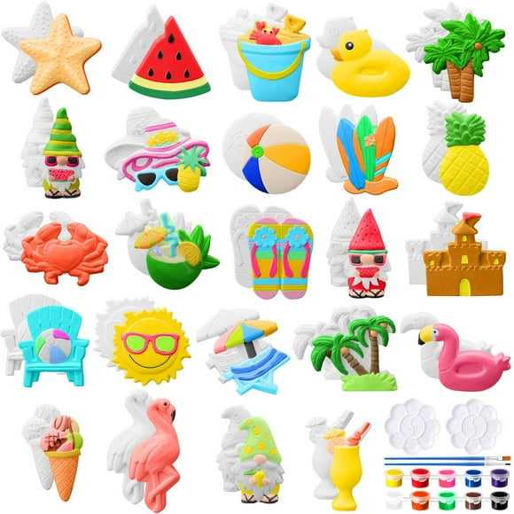 Kit de pintura cerámica WinnerWhy, 24 unidades, figuritas de yeso hechas a mano para el verano