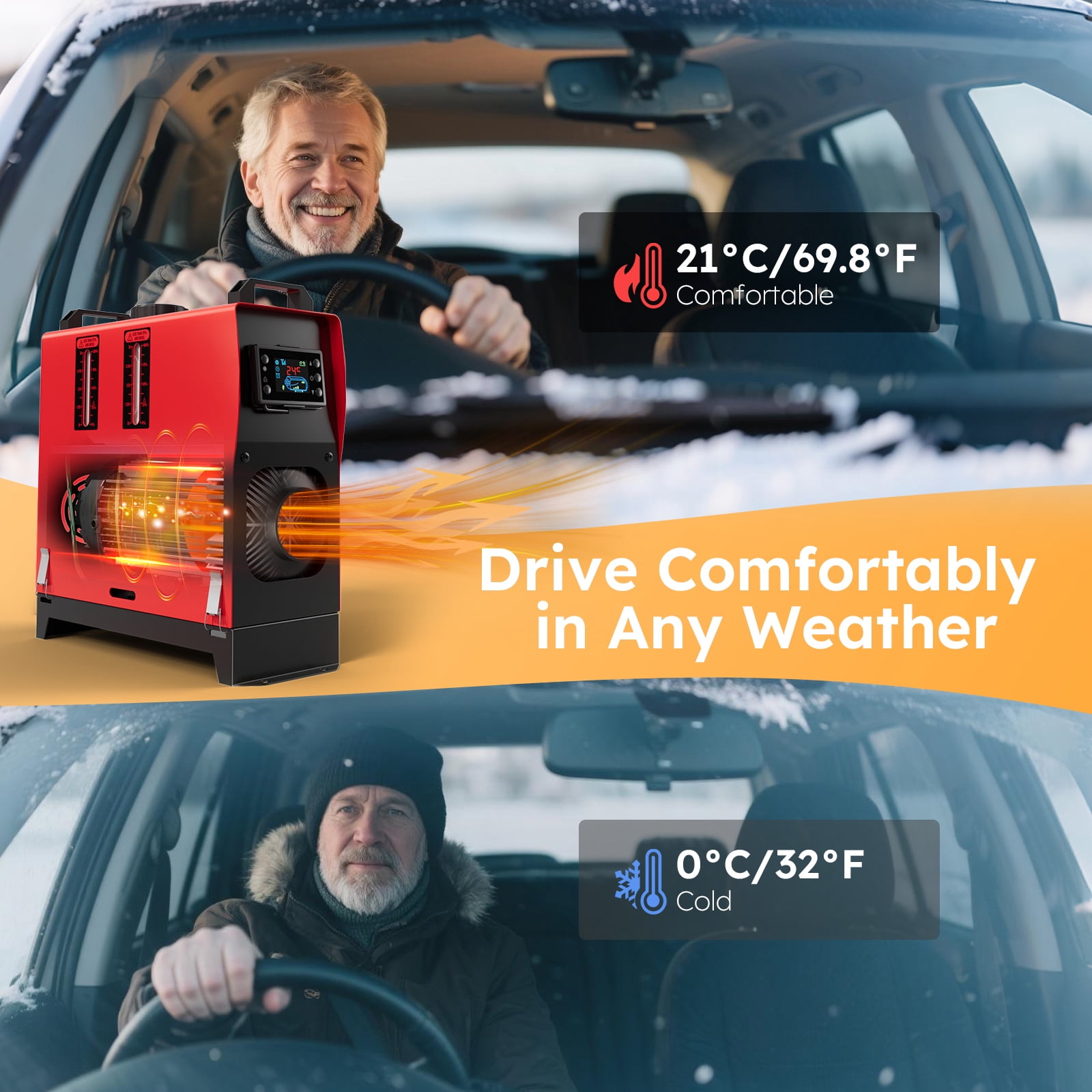 Joreek 5KW Diesel Heater 12V, Portable Parking Diesel Air Heater All-in-one with Remote Control, 5L/1.3Gal Fuel Tank, Auto Start-Stop and Fast Heating for Boat Bus RV and Trailer