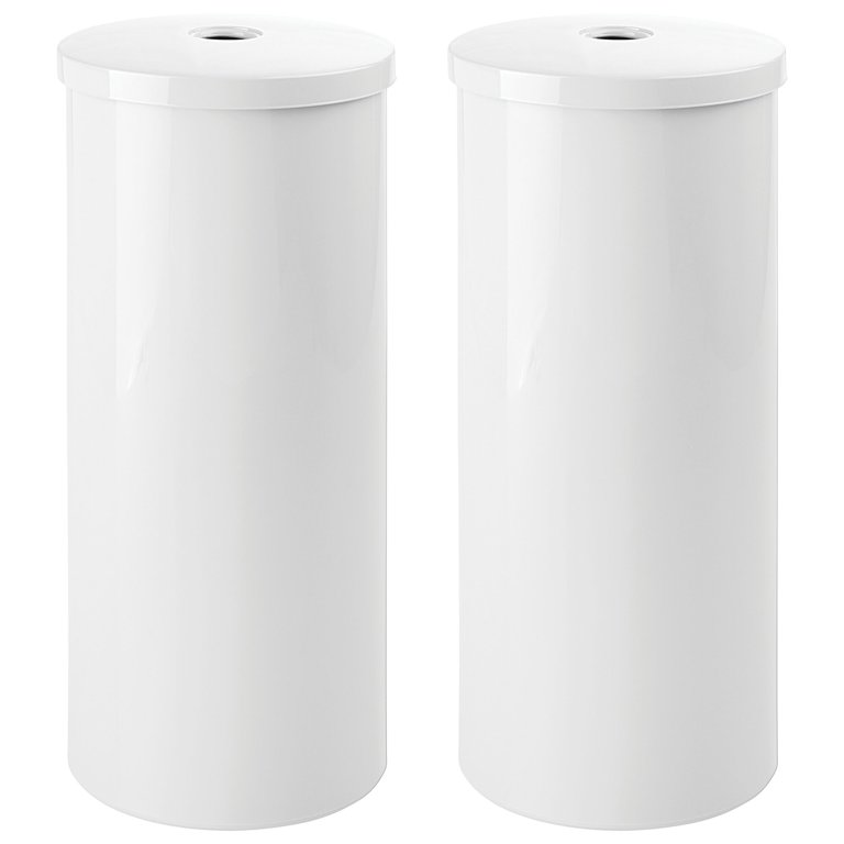 mDesign Plastic Toilet Paper 3-Roll Storage Organizer with Cover, 2 Pack -  White 