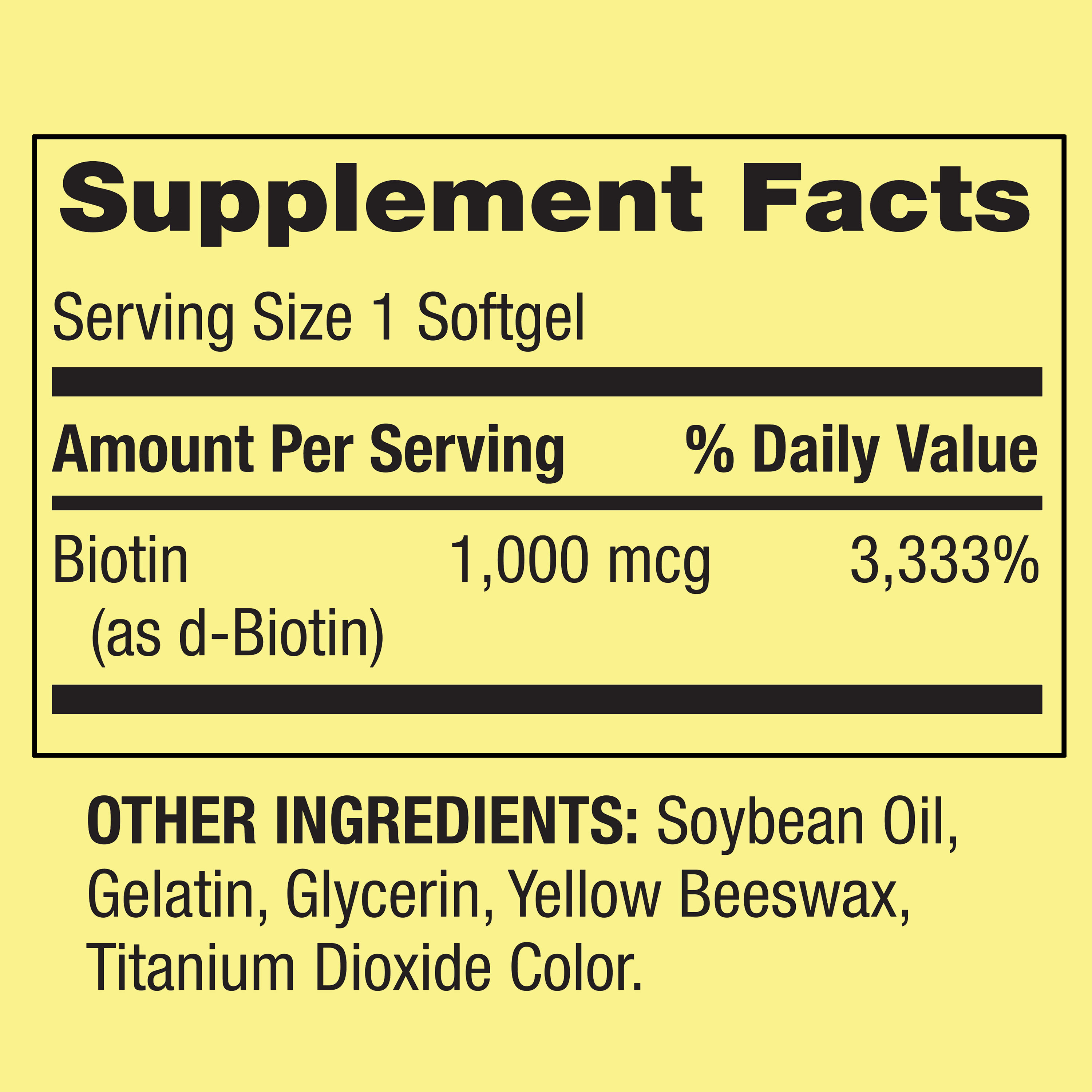 Spring Valley Biotin Softgels, 1000mcg, 150 Count - image 2 of 10