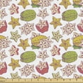 thumbnail image 1 of Exotic Fabric by the Yard Upholstery, Pattern of Ripe Carambolas Hand Drawn Star Fruits Natural Art, Decorative Fabric for DIY and Home Accents, Yellow Apple Green and Pale Peach by Ambesonne, 1 of 5