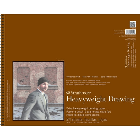 Strathmore Drawing Paper Pad, 400 Series, 24 Sheets, 14in x 17in