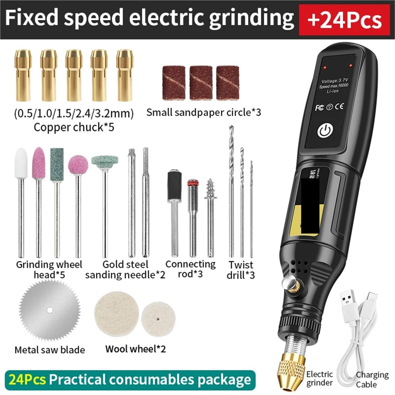 Wireless Electric Drill USB Engraver Pen Kit Woodworking Jade Carving Grinder Polishing Rotary Tool Mini Handheld Drill