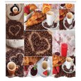 thumbnail image 3 of Ambesonne Coffee Shower Curtain, Croissant and Coffee, 69"Wx70"L, Multicolor, 3 of 3