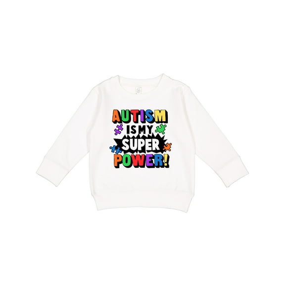Inktastic Autism is My Super Power with Puzzle Pieces Toddler Sweatshirt