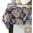 thumbnail image 3 of Spring Floral Rectangle/Square/Round Waterproof Tablecloths 60x102 inch Summer Daisy Botanical Rustic Blue Checkered Polyester Table Cloth Table Cover Tabletop for Wedding Party Dinner, 3 of 6
