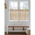 thumbnail image 2 of Orange Brown 2 Panel Kitchen Curtains for Small Windows, Modern Abstract Art Ombre Striped Bathroom Tier Curtain, Short Window Treatment for Bedroom/Living Room 55"x36", 2 of 6