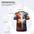 thumbnail image 3 of Uemuo Red And White Fire Bird Print Mens Polo Shirts Baseball T-shirt Performance Short Sleeve Golf Shirt Moisture Wicking Athletic Casual Collared T-Shirt-Large, 3 of 7
