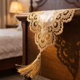 thumbnail image 5 of DefiDgd 47x16inch Burlap Lace Table Runner,Vintage Breathable Rustic Design Elegant Embroidered Floral Lace Cover for Farmhouse Wedding Dinner Holiday Birthday Party Home Tabletop Decor(L), 5 of 7