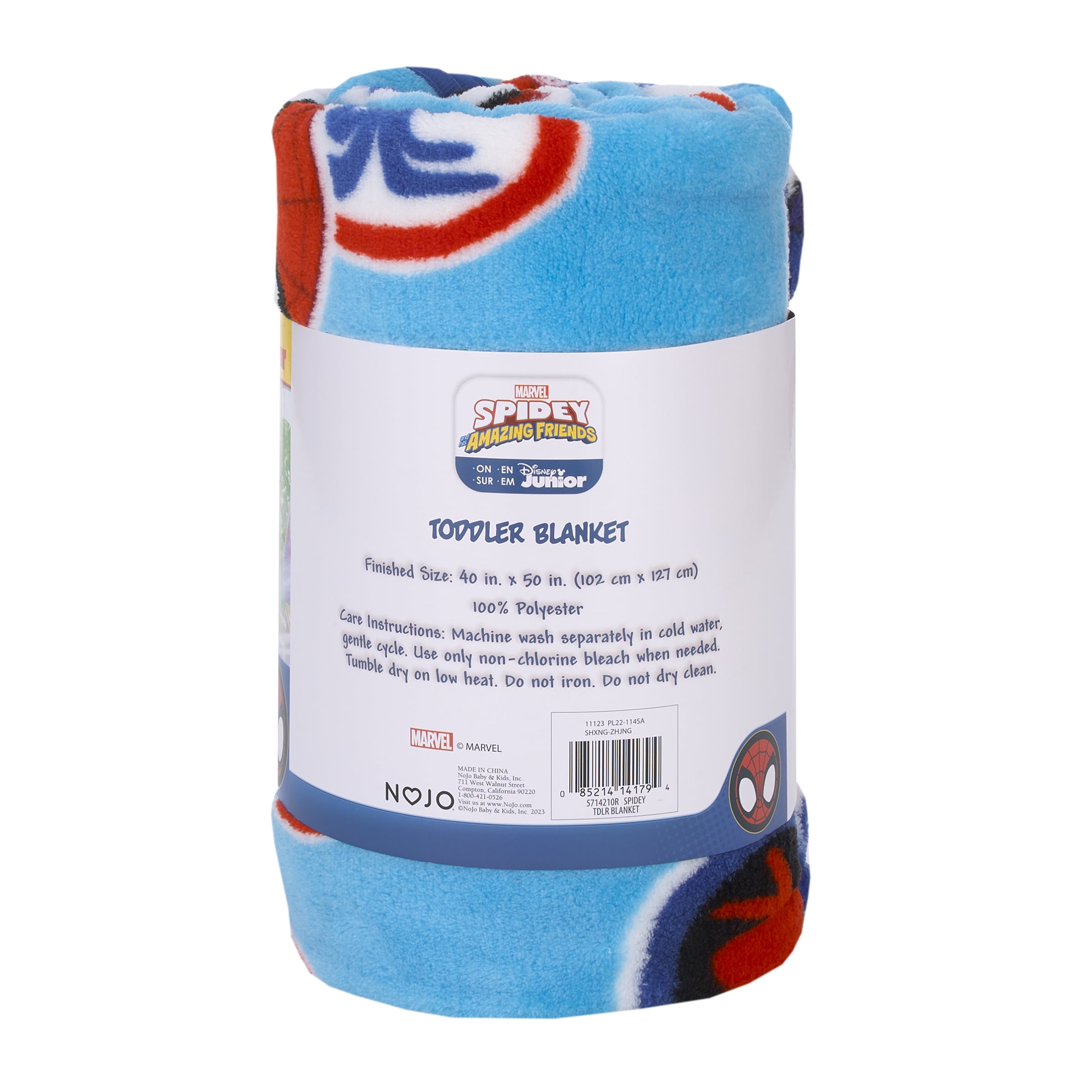 Marvel Spidey Let's Swing Plush Toddler Blanket, Blue, Red, 40"x50", Boy