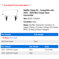 thumbnail image 2 of Muffler Clamp Kit - Compatible with 2002 - 2008 Mini Cooper Base Convertible 2003 2004 2005 2006 2007, 2 of 2