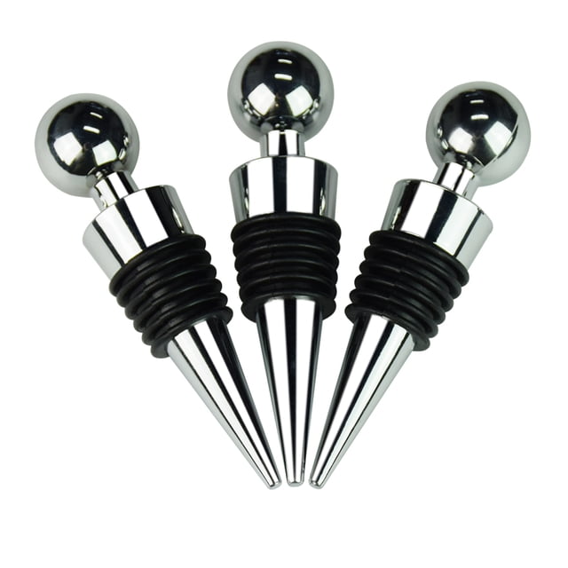 Juegos de tapones de vino con diseño de bola de aleación de Zinc de 3 uds/tapones de vino decorativos para vino, champán, refrescos, cerveza Adepaton FLD-1832