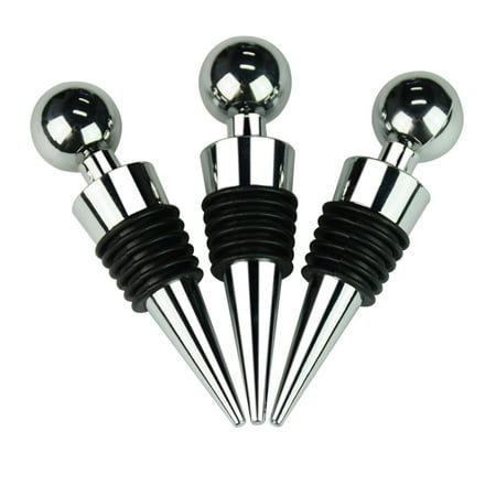 

3Pcs Zinc Alloy Ball Design Wine Stopper Sets/Decorative Wine Stoppers for Wine Champagne Soda Beer