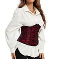 thumbnail image 5 of FAKKDUK Women's Lace Up Boned Corset Bustier Lingerie Bodyshaper Top Plus Size Corsets For Women Bustier Lingerie For Halloween Costume Dress Bustier Top Gothic Shapewear Underwear, Red&L, 5 of 8