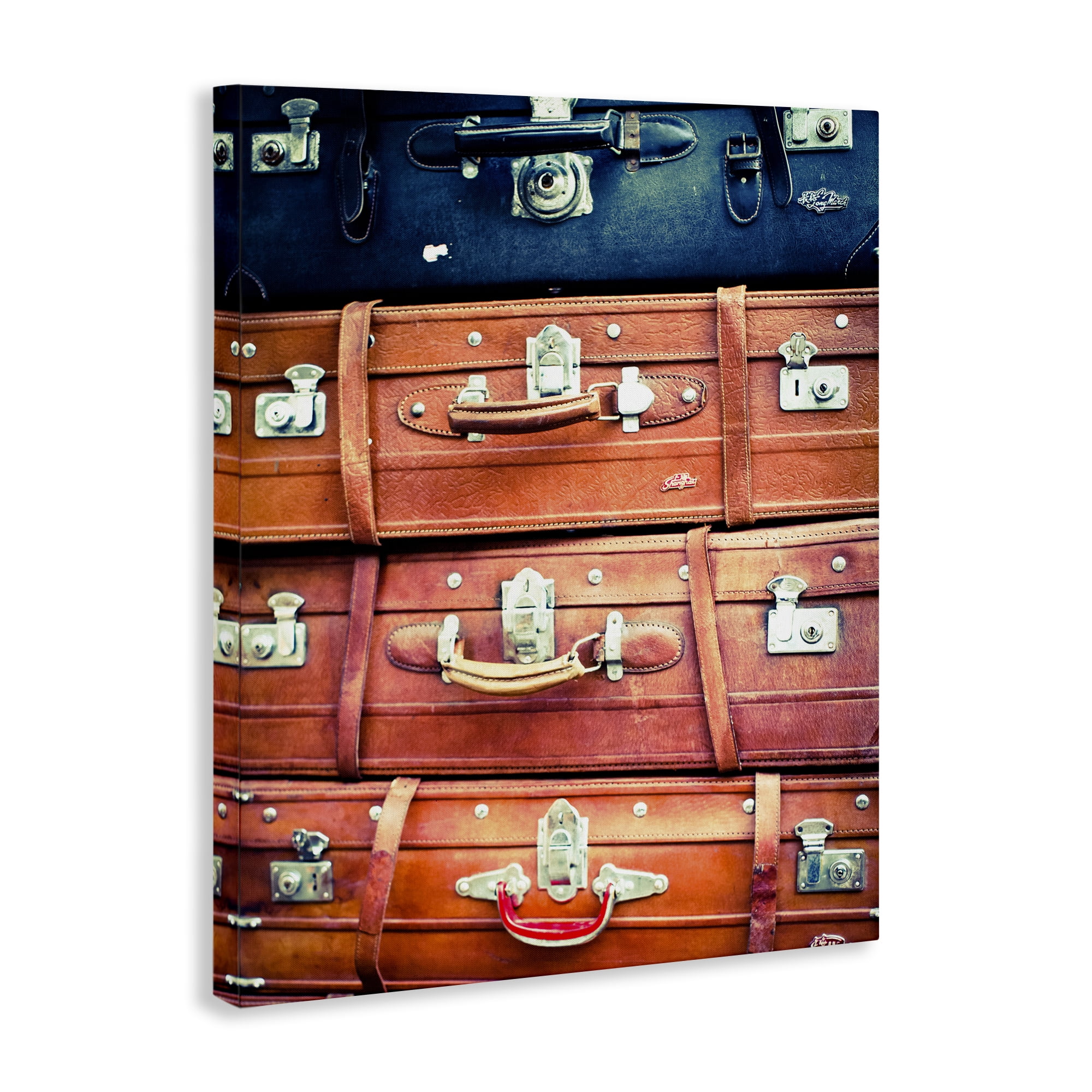 Stupell Industries Varied Stacked Suitcases Novelty Photography Gallery Wrapped Canvas Art Print Wall Art, 36 x 48