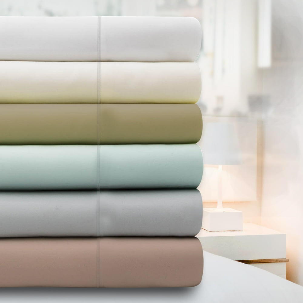 400 Thread Count Cotton Solid Wrinkle Resistant Sateen Sheet Sets Queen