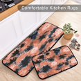 thumbnail image 5 of 2-Piece Kitchen Rugs Set Non-Slip Mats Carpet Floor for Kitchen, Bathroom (19.7"x27.6" & 19.7"x47.2") Coral and Black Tie-dye Pattern, 5 of 7