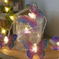 thumbnail image 6 of SLGHLSAHG Butterfly String Lights, 10ft 20 LEDs Battery Operated Night Light Copper Wire Fairy Light Decor Indoor for Bedroom Party Garden Wedding Decoration (Purple) A13714, 6 of 8