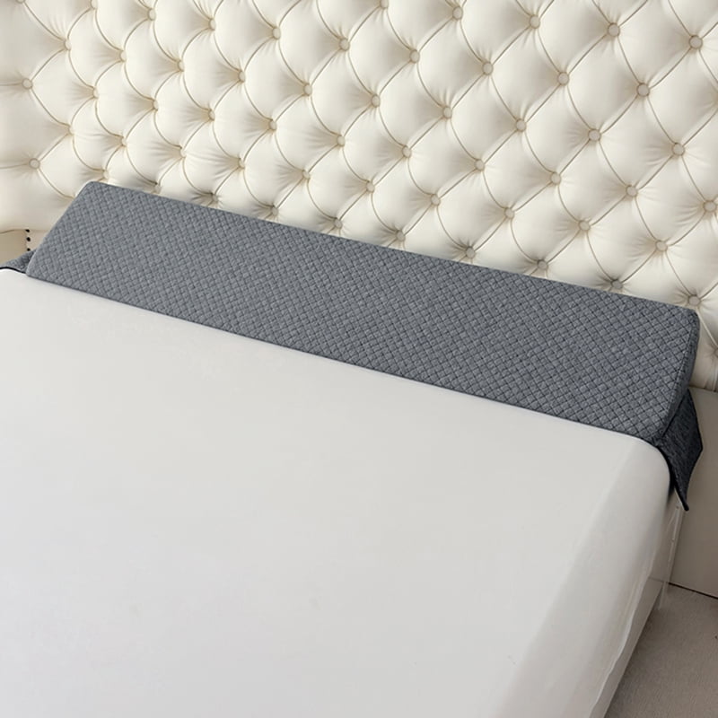 Extra Long Bed Wedge Pillow - Grey Twin Size Headboard & Mattice Gap Filler, Bed Bolster for Back Support, Dorm, RV, Hotel & Home Decor Must Haves
