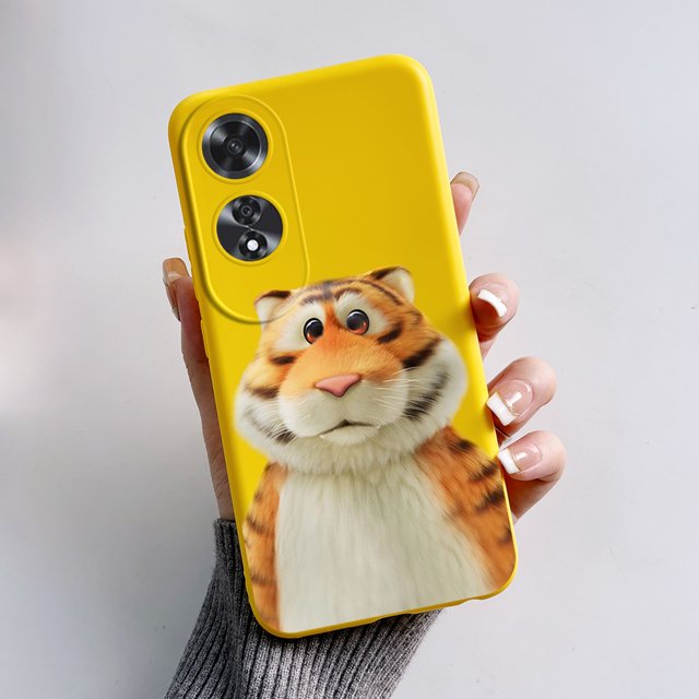 For Oppo A60 Case CPH2631 Cute Rabbit Panda Soft Silicone Back Cover for Oppo A60 OppoA60 A 60 4G Phone Case Protector TPU Funda Yellow-L12 For Oppo A60