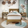 thumbnail image 4 of P'kolino Reeded Wood Twin Bed Frame with Headboard- Solid Wood, Natural Oak, for Kids, Teens, 4 of 7