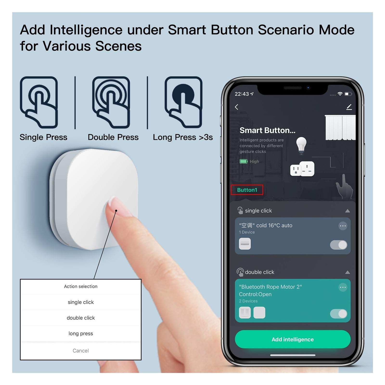 Tuya ZigBee Smart Key Switch Wireless Remote Control Key Controller Multi-scene Linkage Smart Switch Battery Powered Automation ,Trusted and Reliable