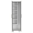 thumbnail image 5 of Depot E-Shop Bacoa Cleaning Double Door Cabinet With 5 Shelves And Broom Hanger, Black/ White, 5 of 5