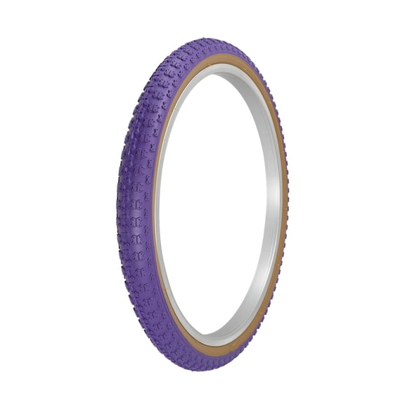 PRO Bicycle Bmx Tire 20 X 1.75 Purple/Gum Sidewall Tire In Comp III Tread P-104A