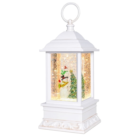 9 Inch Christmas Decorations Musical Snow Globe Lantern, Glittering Lighted,Snowman,Xmas Gifts