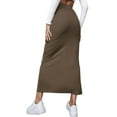 thumbnail image 5 of Women Half Dress, Solid Color Spring Fall Summer Street Casual Party Split Hem High Waist Skirt, 5 of 6