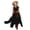 Black, variant on Ruyang Summer Dresses for Teen Girls Ruffled Irregular Tie Waist Short Sleeve Dresses Summer Crewneck Solid Casual Maxi Dress