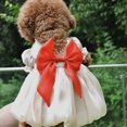 thumbnail image 1 of Neinkie Chien Princesse Robes Chiot Noeud Robe Animal Tutu Robes Chiot Princesse Robes d'Été pour Petit Chat Chiot Chien Moyen, 1 of 7