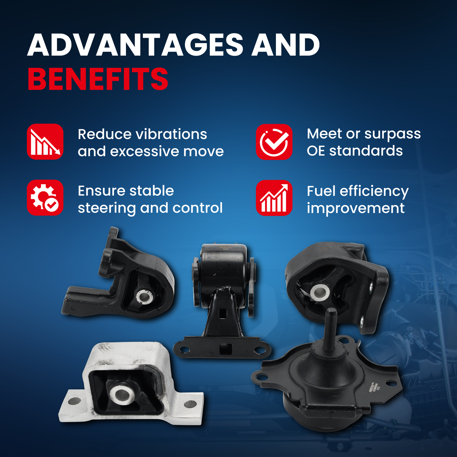 MOCA AUTOPARTS Engine Motor and Transmission Mount Kit Fit for 2002-2006 Honda CR-V 2.4L Automatic
