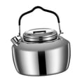thumbnail image 4 of Hervidor de agua multiusos para acampar al aire libre, de acero inoxidable, para té y café 15 l plata brillante, 4 of 8