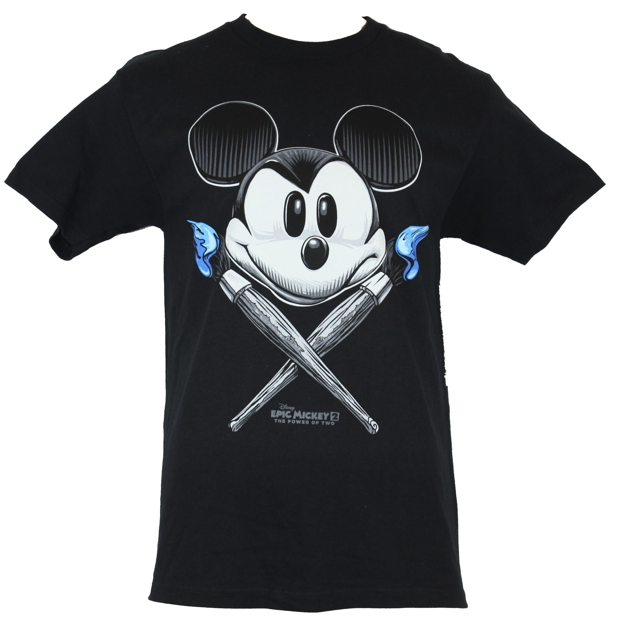 EPIC MICKEY 2 POWER OF TWO BOTH BRUSHES BLACK COLOR LICENSED T-SHIRT 