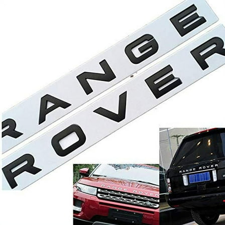 1Set 3D Head Cover Hood Front Letters Emblem Sports Line Badge Letter Emblem for Range Rover L-a-n-d R-o-v-e-r car Stickers Decal Logo (Matte Black)