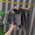 thumbnail image 3 of RUTAYY Children Girls Clothing Sets Solid Color Long Sleeve Tops and Pants 2-Pack with Pocket Comfortable Trendy Classic Outfit Sets, 3 of 3