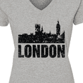 thumbnail image 4 of Inktastic London England City Skyline with Grunge Women's V-Neck T-Shirt, 4 of 5