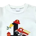 thumbnail image 3 of mgoYE Baby Boy First Birthday Outfit Fire Truck Embroidered Short Sleeve T-shirt Solid Shorts Summer 1St Birthday Clothes(White,12-18 Months), 3 of 5